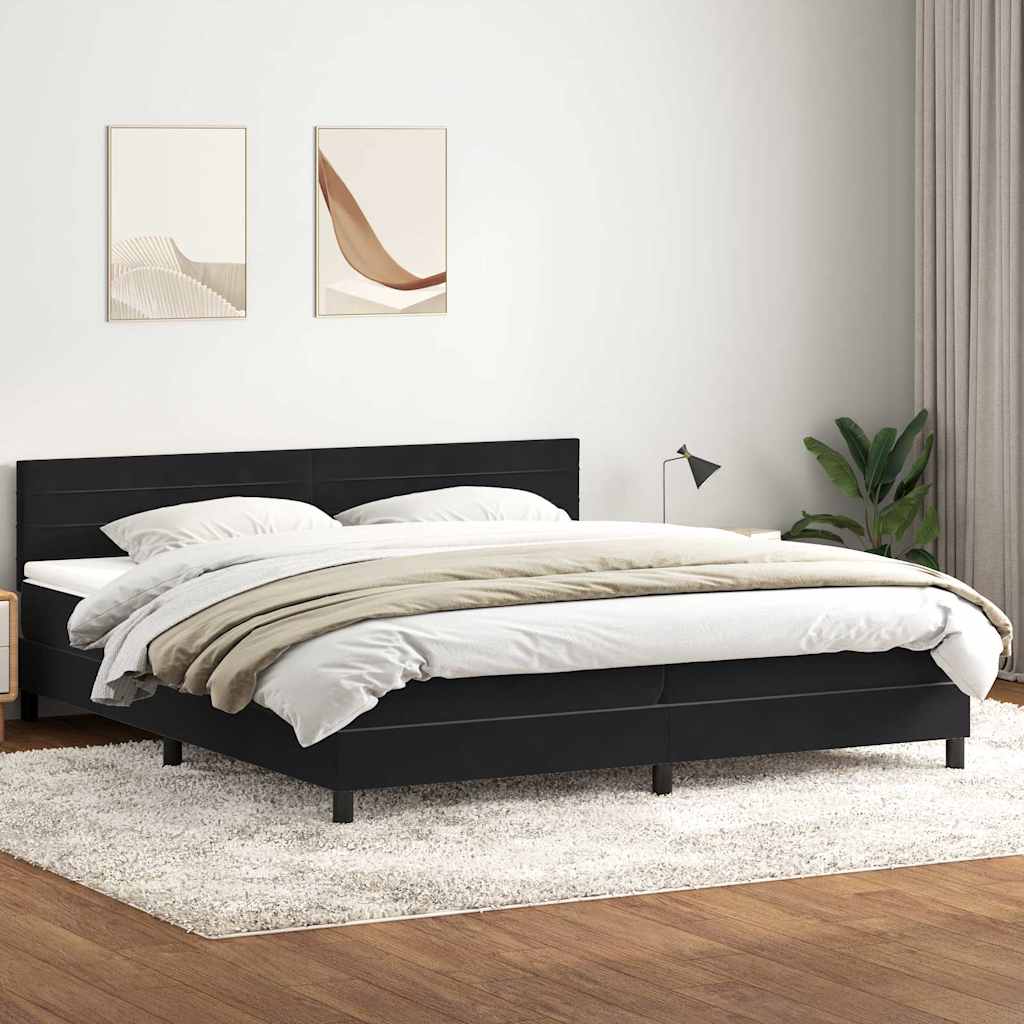 Boxspringbett Mit Matratze Samt Schwarz