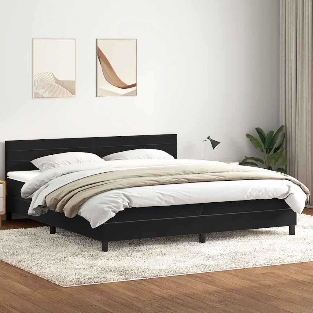 Boxspringbett Mit Matratze Samt Schwarz