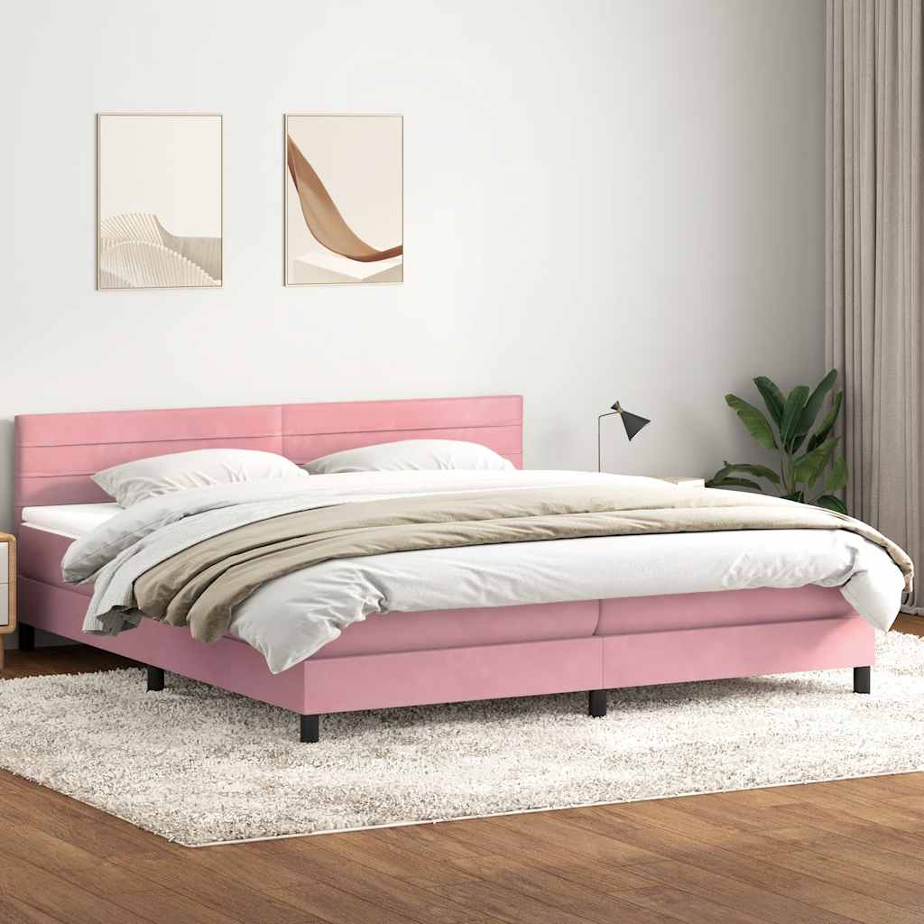 Boxspringbett Mit Matratze Samt Rosa