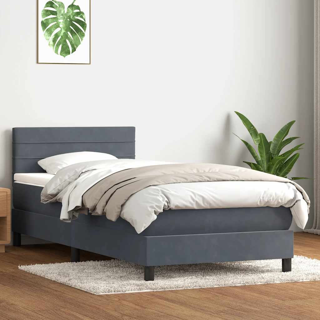 Boxspringbett Mit Matratze Samt Dunkelgrau