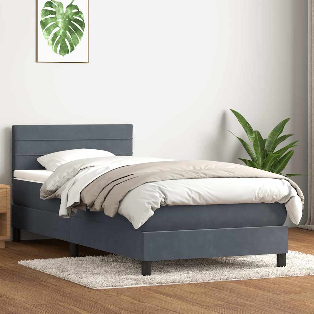 Boxspringbett Mit Matratze Samt Dunkelgrau