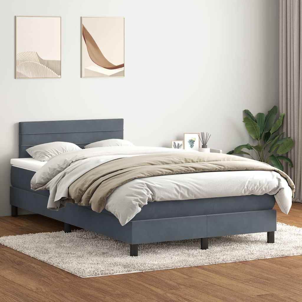 Boxspringbett Mit Matratze Samt Dunkelgrau
