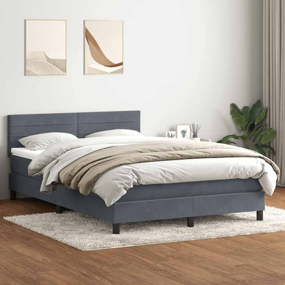 Boxspringbett Mit Matratze Samt Dunkelgrau