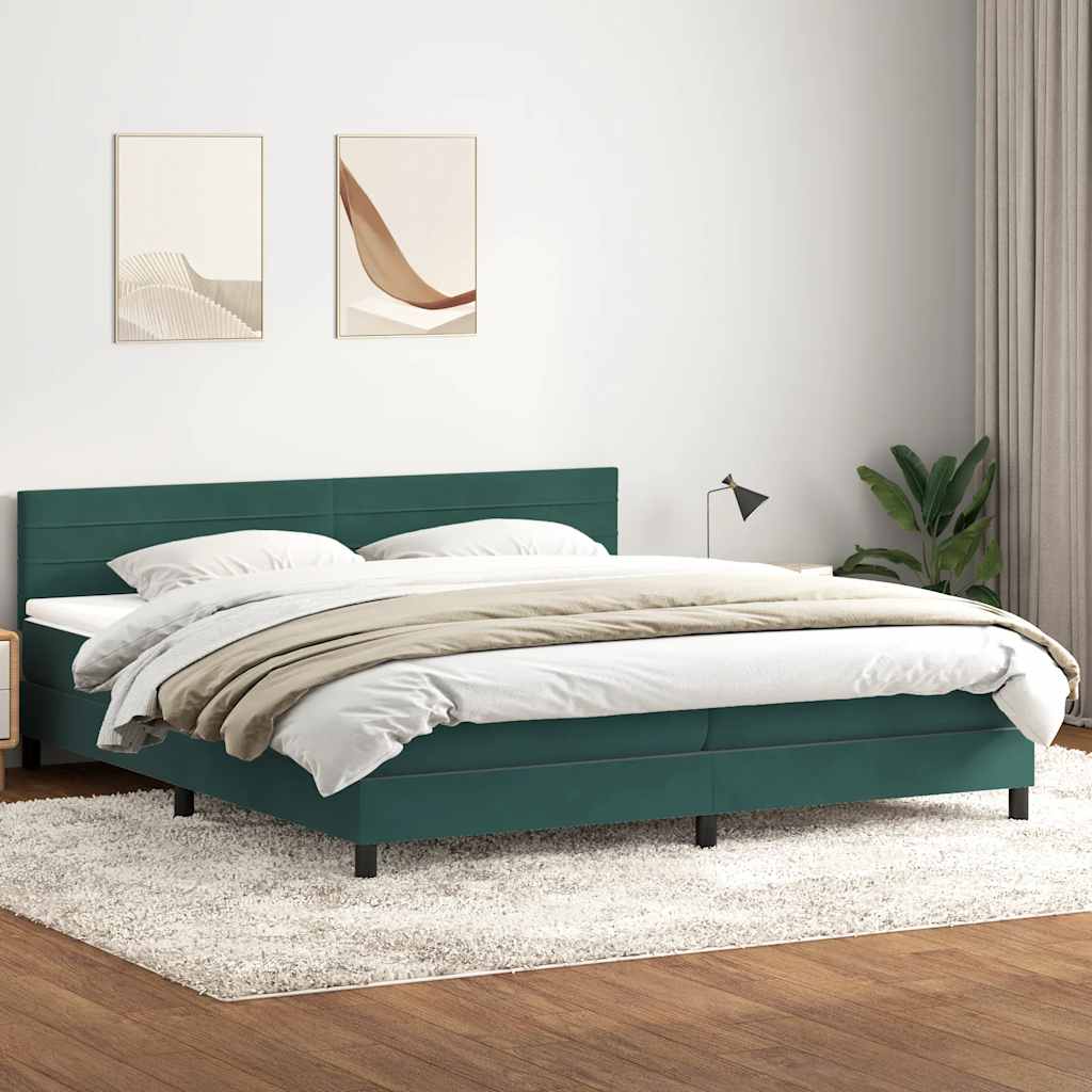 Boxspringbett Mit Matratze Samt Dunkelgrün