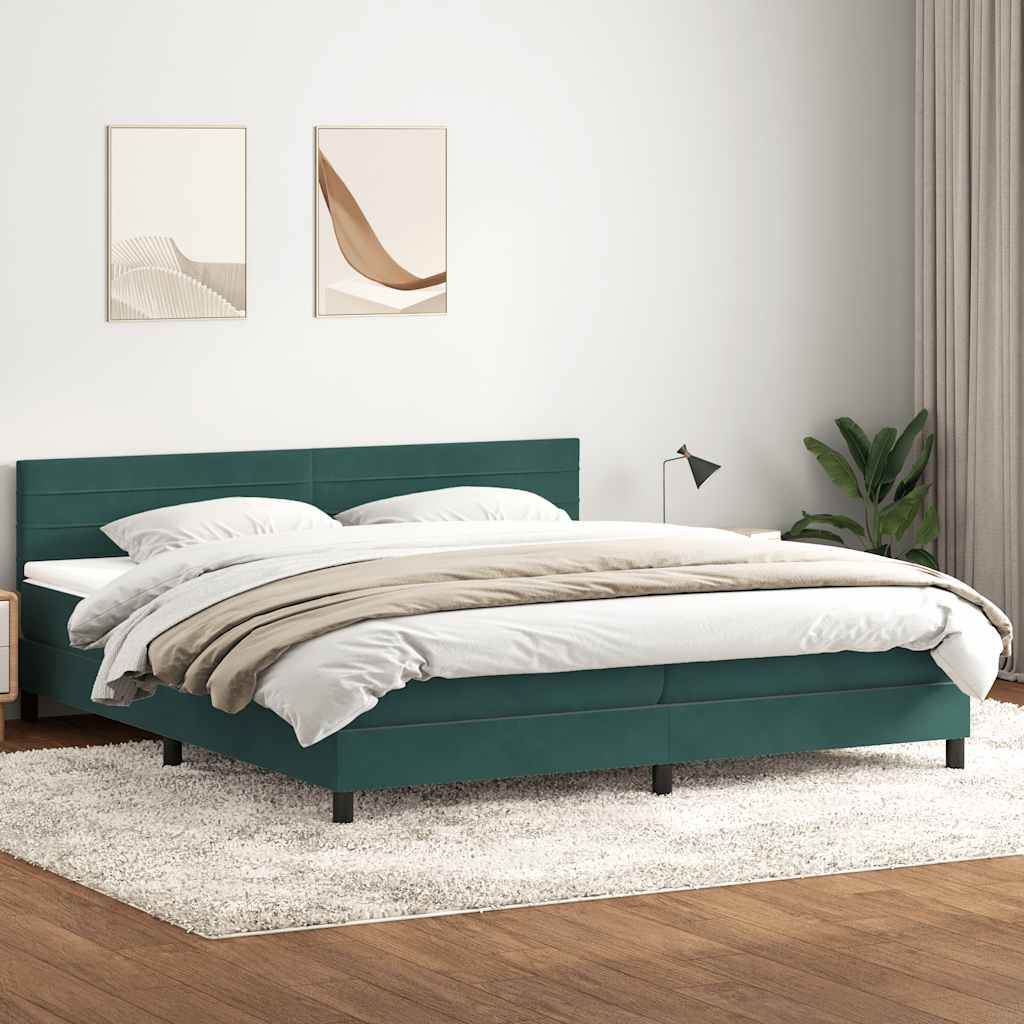 Boxspringbett Mit Matratze Samt Dunkelgrün