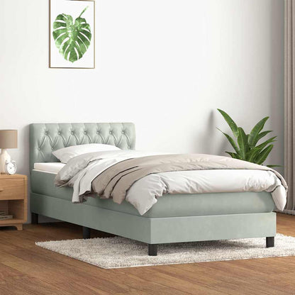 Boxspringbett Mit Matratze Samt Hellgrau