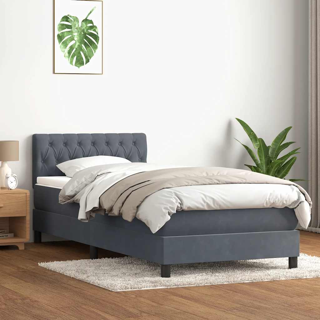 Boxspringbett Mit Matratze Samt Dunkelgrau