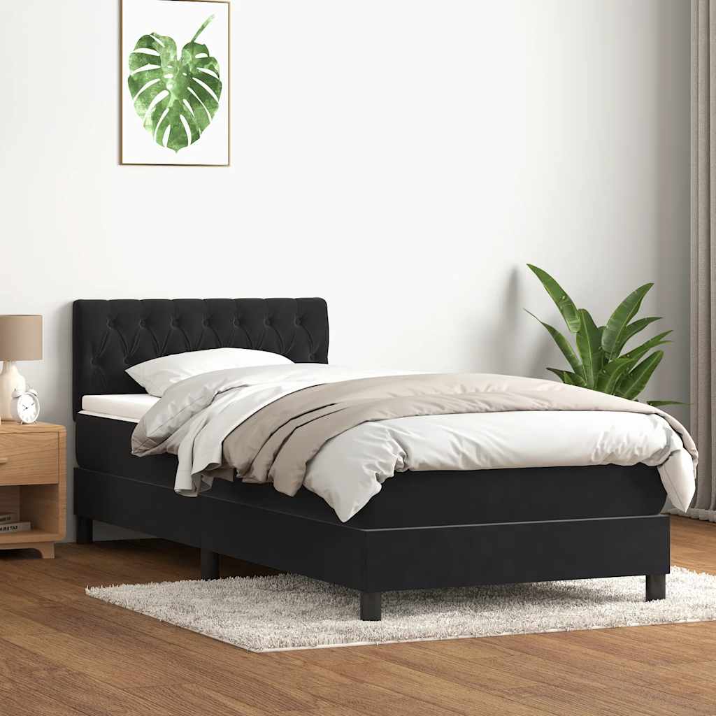 Boxspringbett Mit Matratze Samt Schwarz