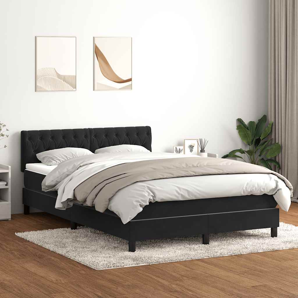Boxspringbett Mit Matratze Samt Schwarz