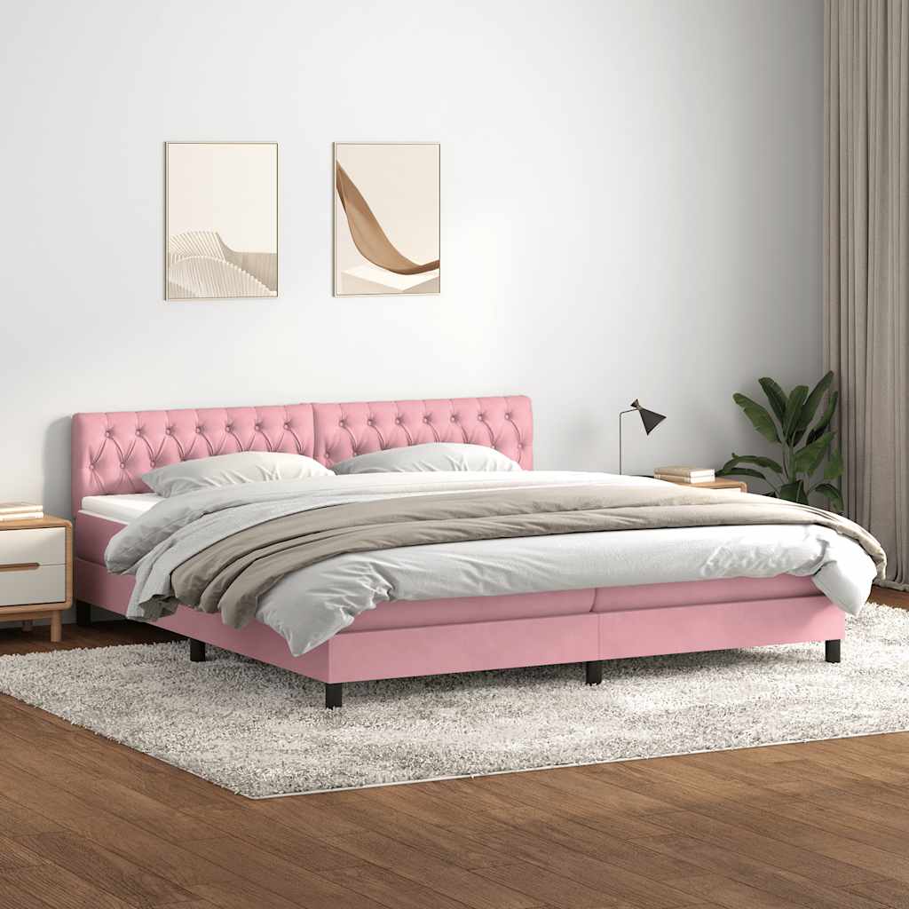 Boxspringbett Mit Matratze Samt Rosa