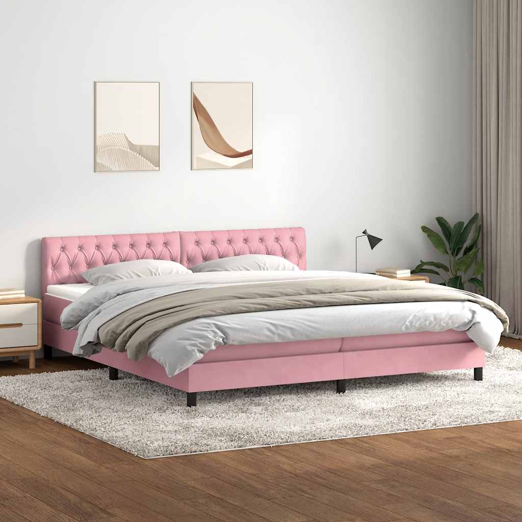 Boxspringbett Mit Matratze Samt Rosa
