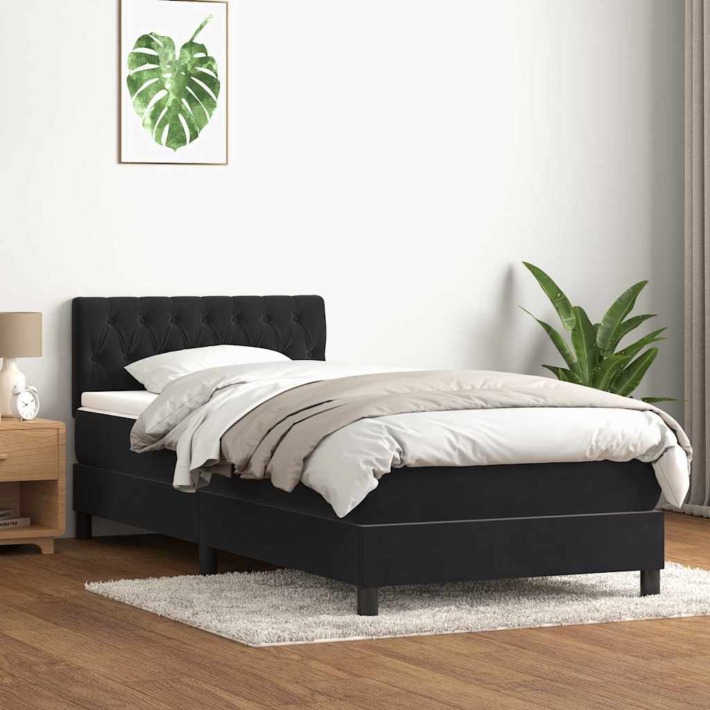 Boxspringbett Mit Matratze Samt Schwarz
