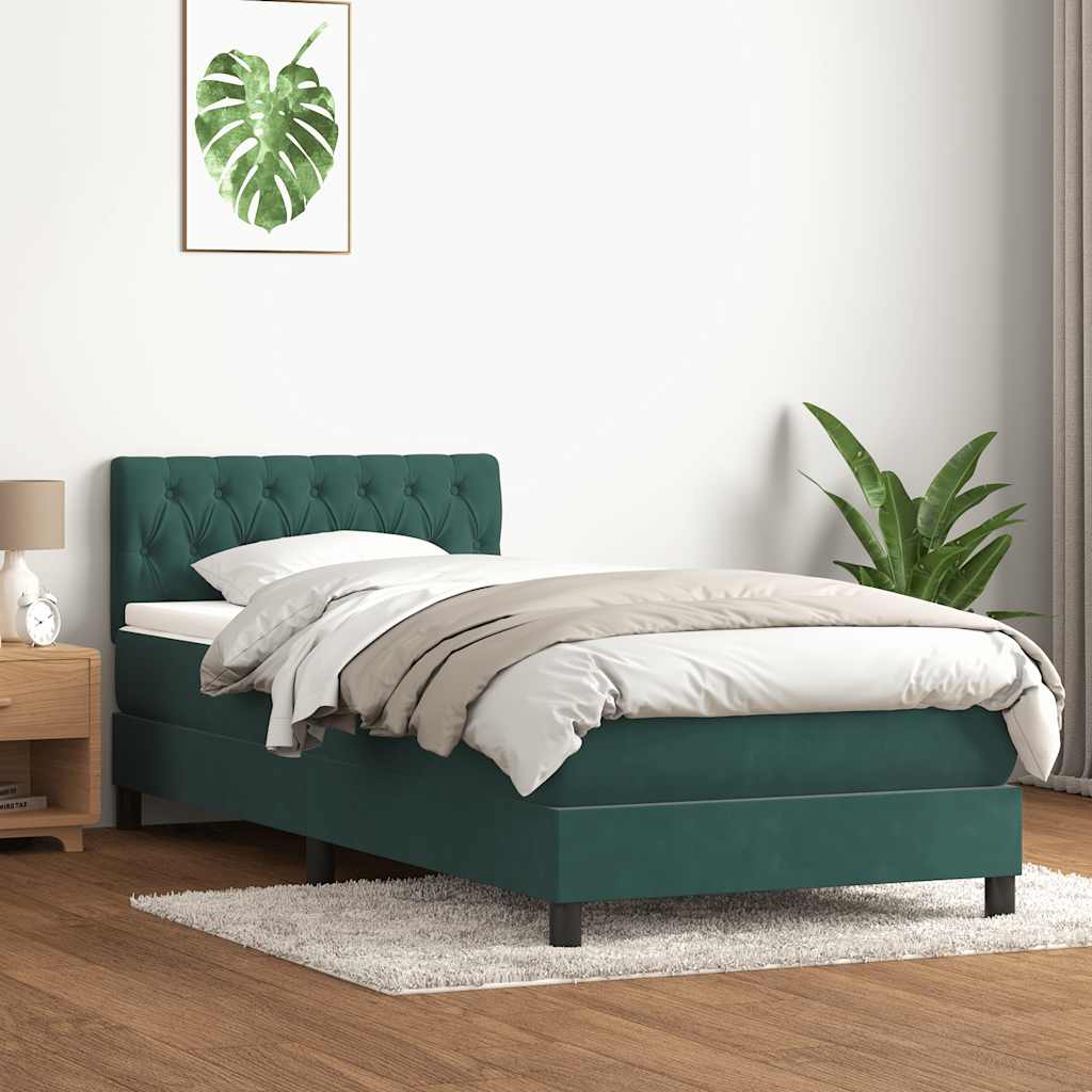 Boxspringbett Mit Matratze Samt Dunkelgrün