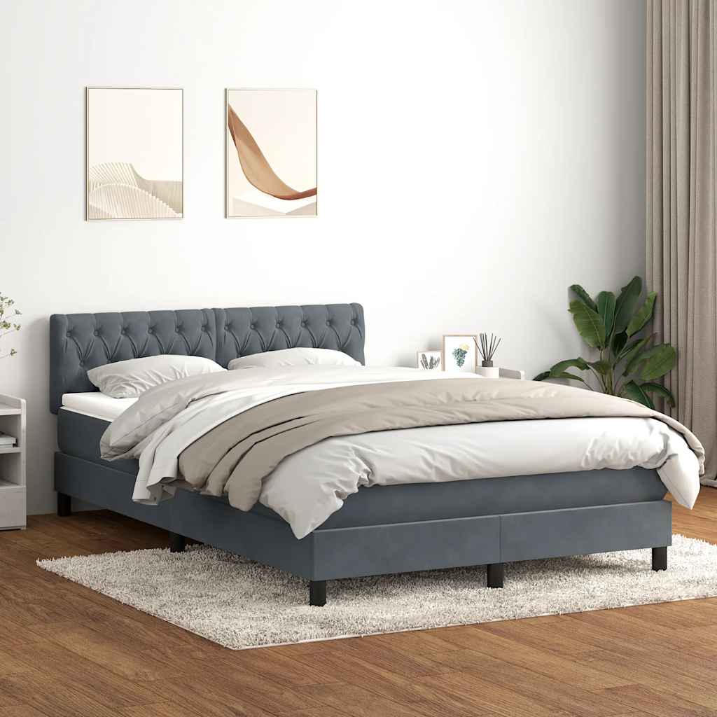 Boxspringbett Mit Matratze Samt Dunkelgrau