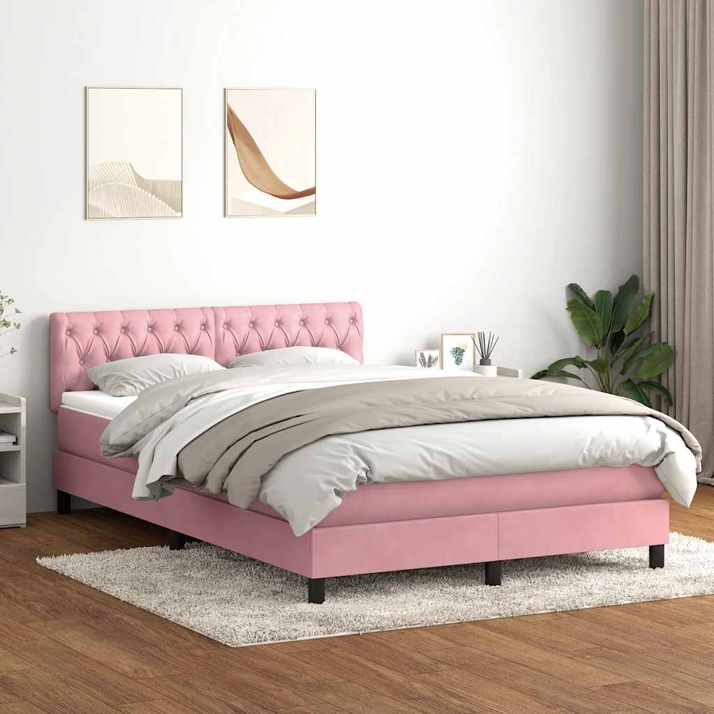 Boxspringbett Mit Matratze Samt Rosa