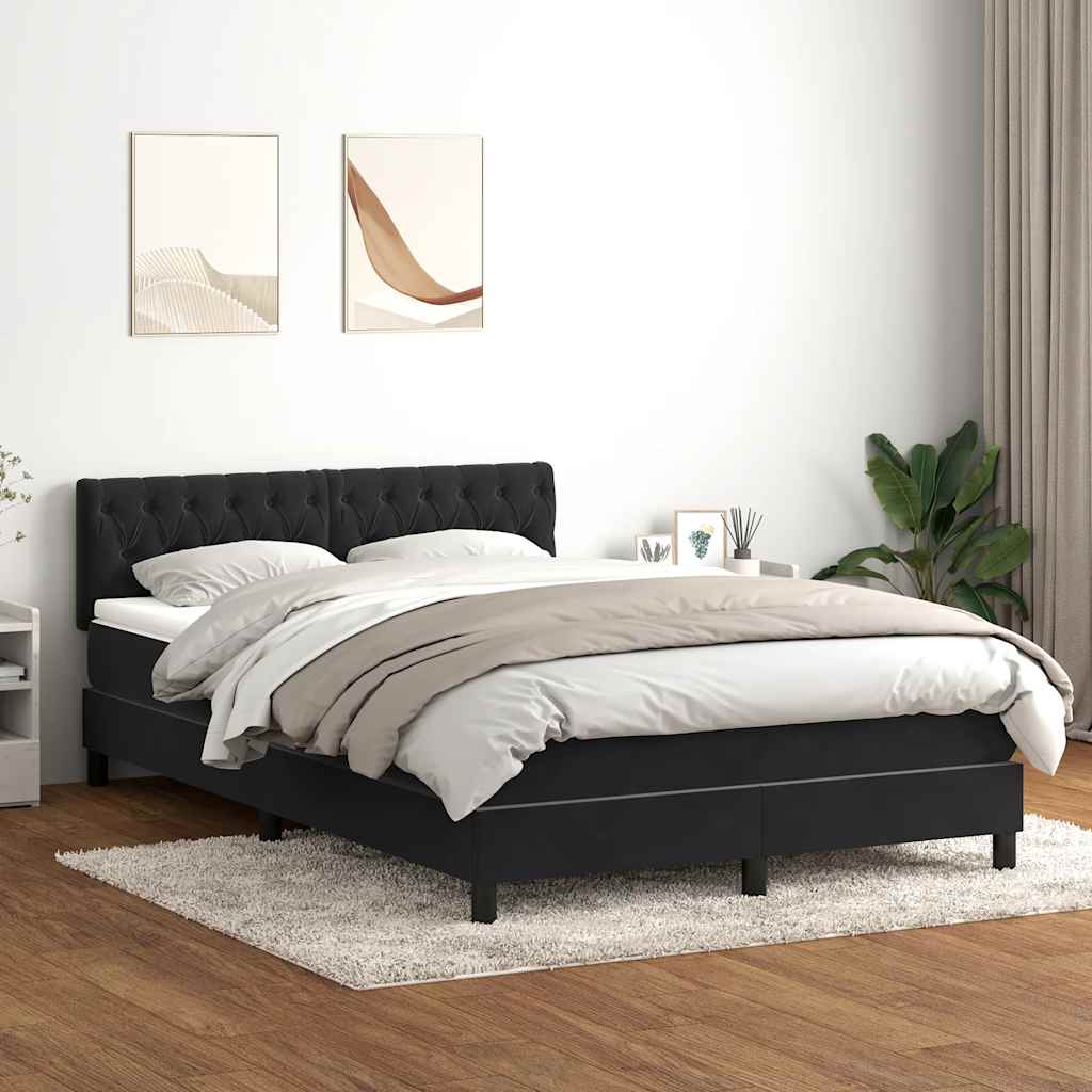 Boxspringbett Mit Matratze Samt Schwarz