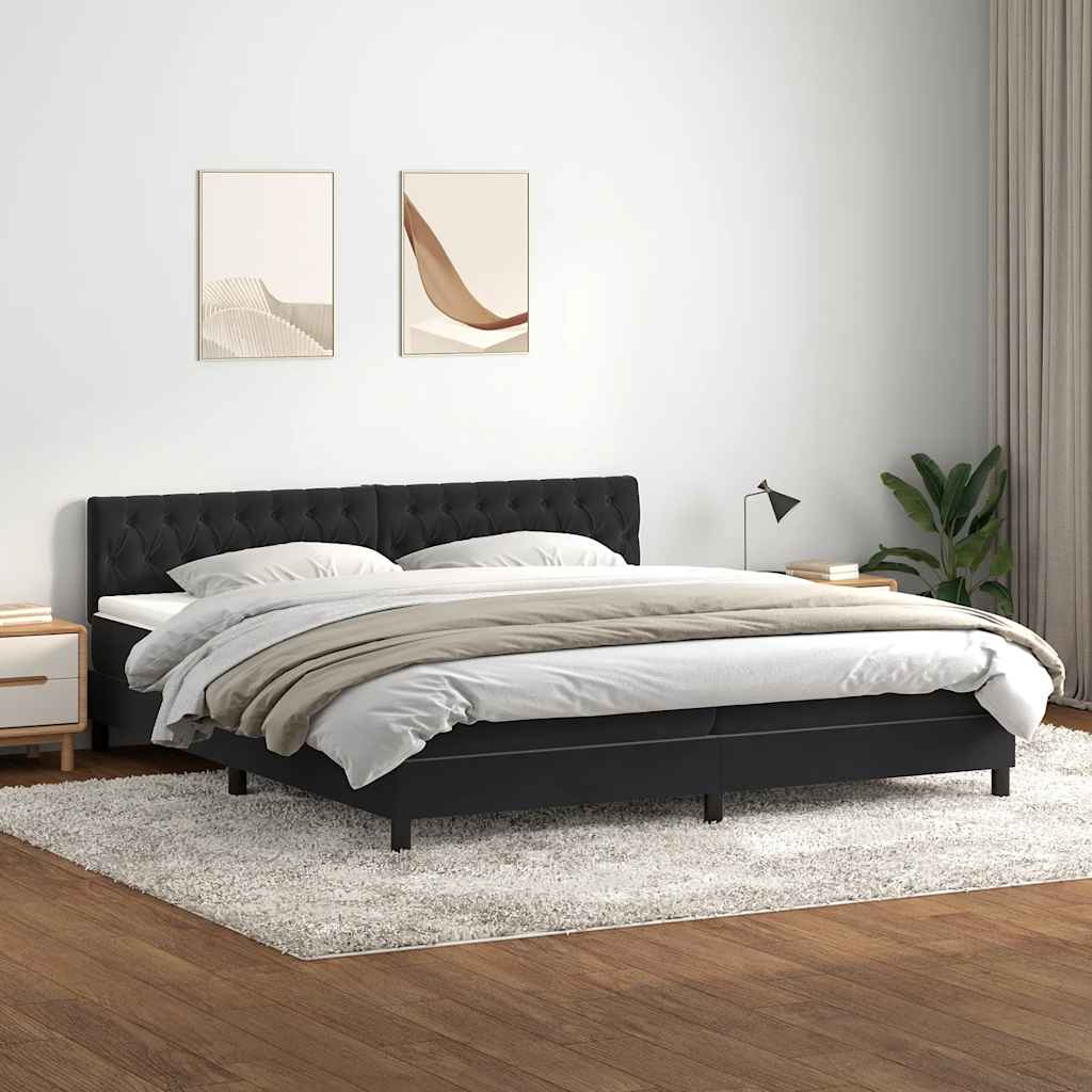 Boxspringbett Mit Matratze Samt Schwarz