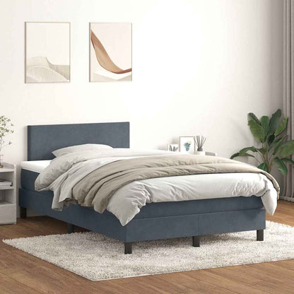 Boxspringbett Mit Matratze & Led Samt Dunkelgrau