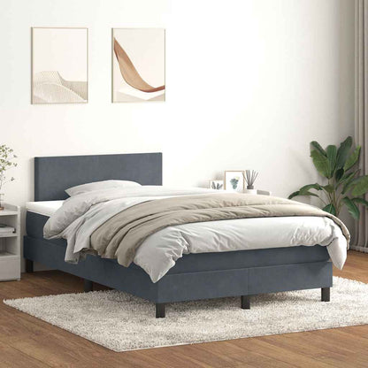 Boxspringbett Mit Matratze & Led Samt Dunkelgrau