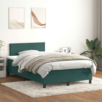 Boxspringbett Mit Matratze & Led Samt Dunkelgrün