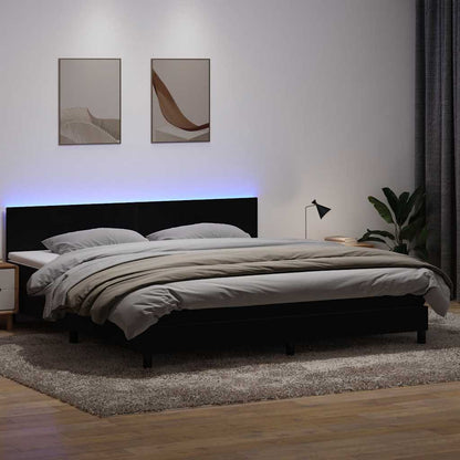 Boxspringbett Mit Matratze & Led Samt Schwarz
