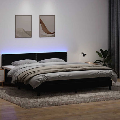 Boxspringbett Mit Matratze & Led Samt Schwarz
