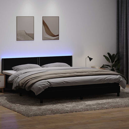Boxspringbett Mit Matratze & Led Samt Schwarz