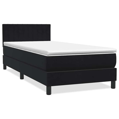 Boxspringbett Mit Matratze & Led Samt Schwarz