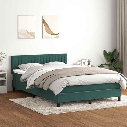 Boxspringbett Mit Matratze & Led Samt Dunkelgrün