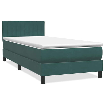 Boxspringbett Mit Matratze & Led Samt Dunkelgrün