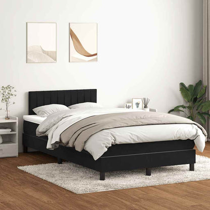 Boxspringbett Mit Matratze & Led Samt Schwarz
