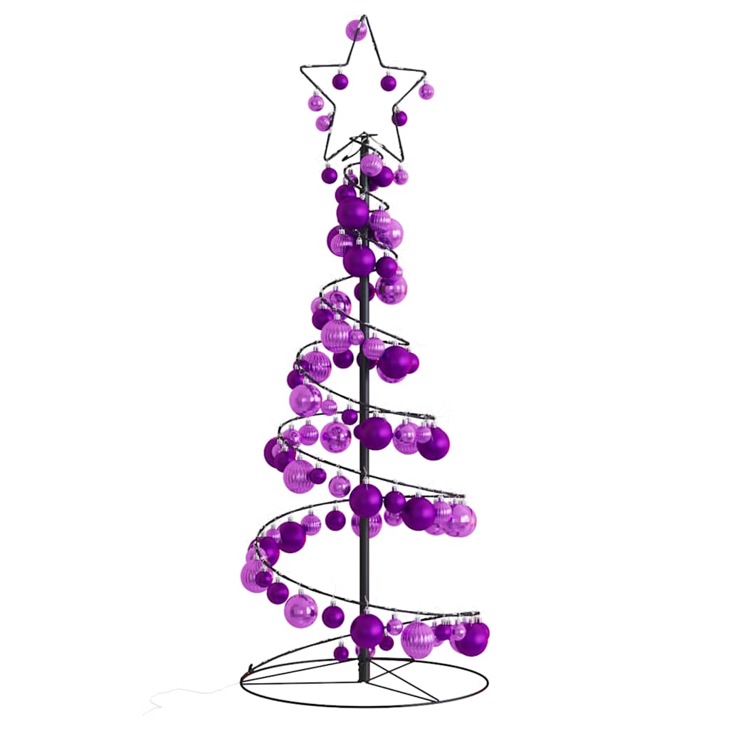 Led Weihnachtsbaum Mit Kugeln 80 Leds Warmweiß 120 Cm Hellrosa