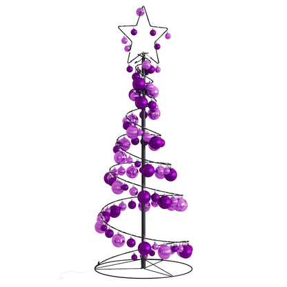 Led Weihnachtsbaum Mit Kugeln 80 Leds Warmweiß 120 Cm Hellrosa