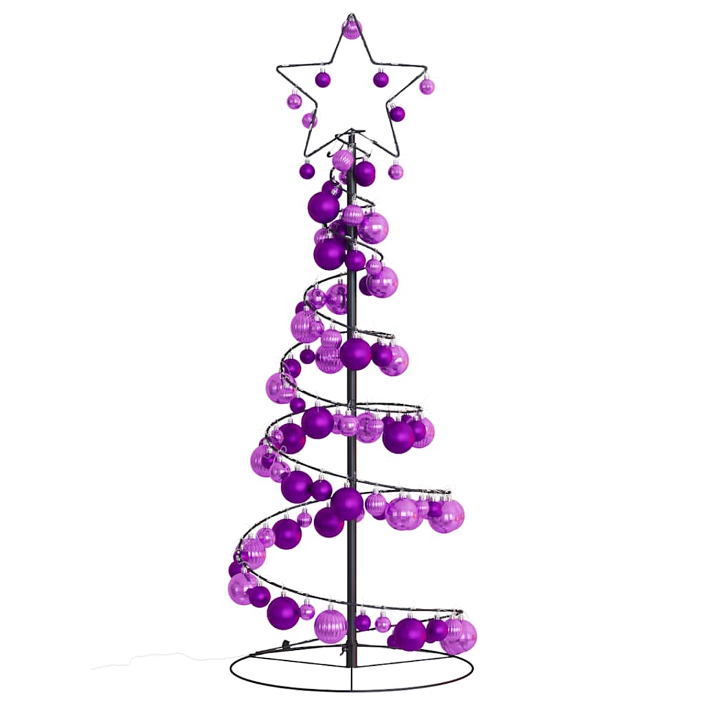 Led Weihnachtsbaum Mit Kugeln 80 Leds Warmweiß 120 Cm Hellrosa