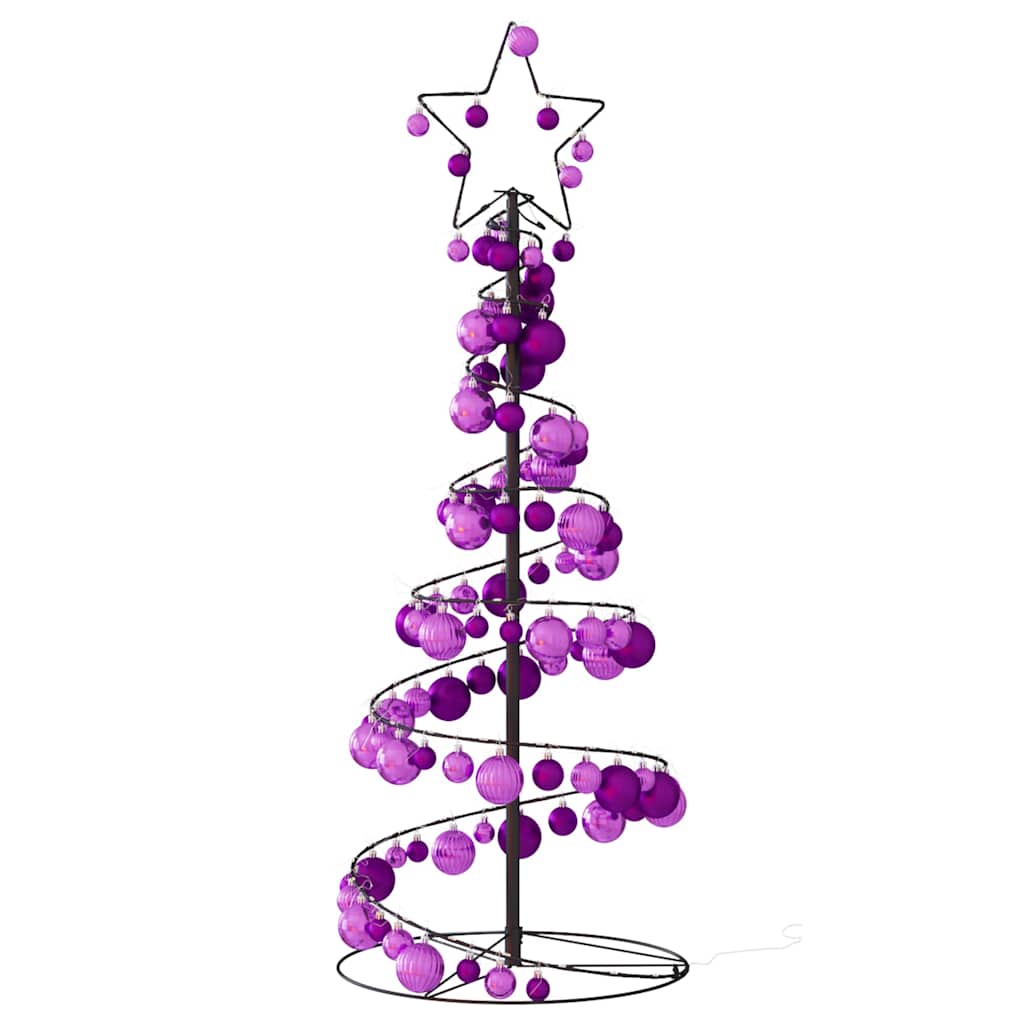 Led Weihnachtsbaum Mit Kugeln 80 Leds Warmweiß 120 Cm Hellrosa