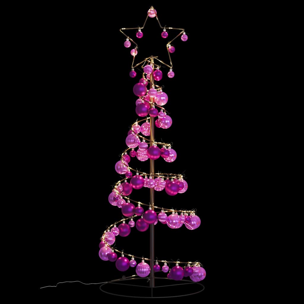 Led Weihnachtsbaum Mit Kugeln 80 Leds Warmweiß 120 Cm Hellrosa