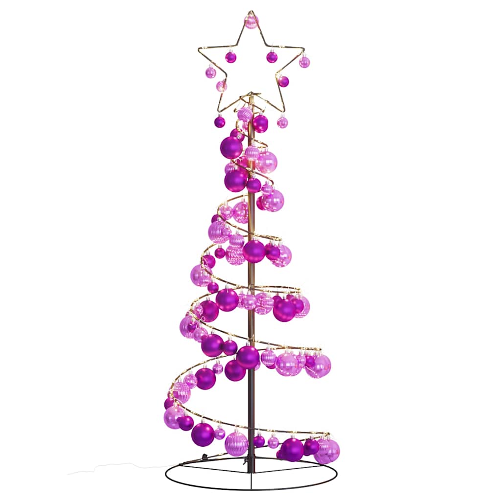 Led Weihnachtsbaum Mit Kugeln 80 Leds Warmweiß 120 Cm Hellrosa