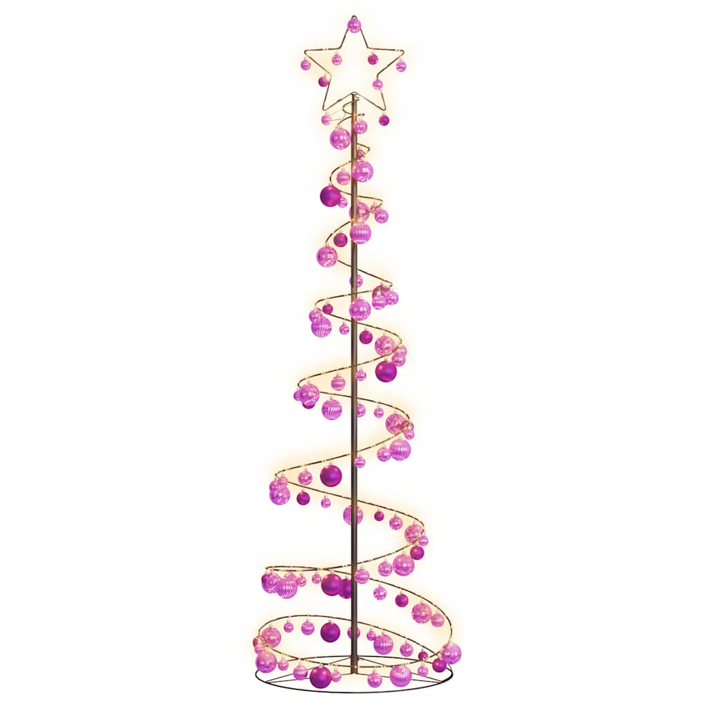 Led Weihnachtsbaum Mit Kugeln 120 Leds Warmweiß 180 Cm Hellrosa