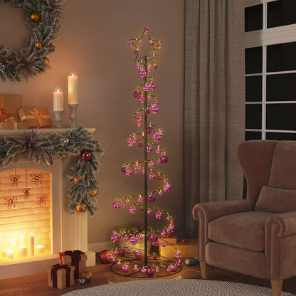 Led Weihnachtsbaum Mit Kugeln 120 Leds Warmweiß 180 Cm Hellrosa