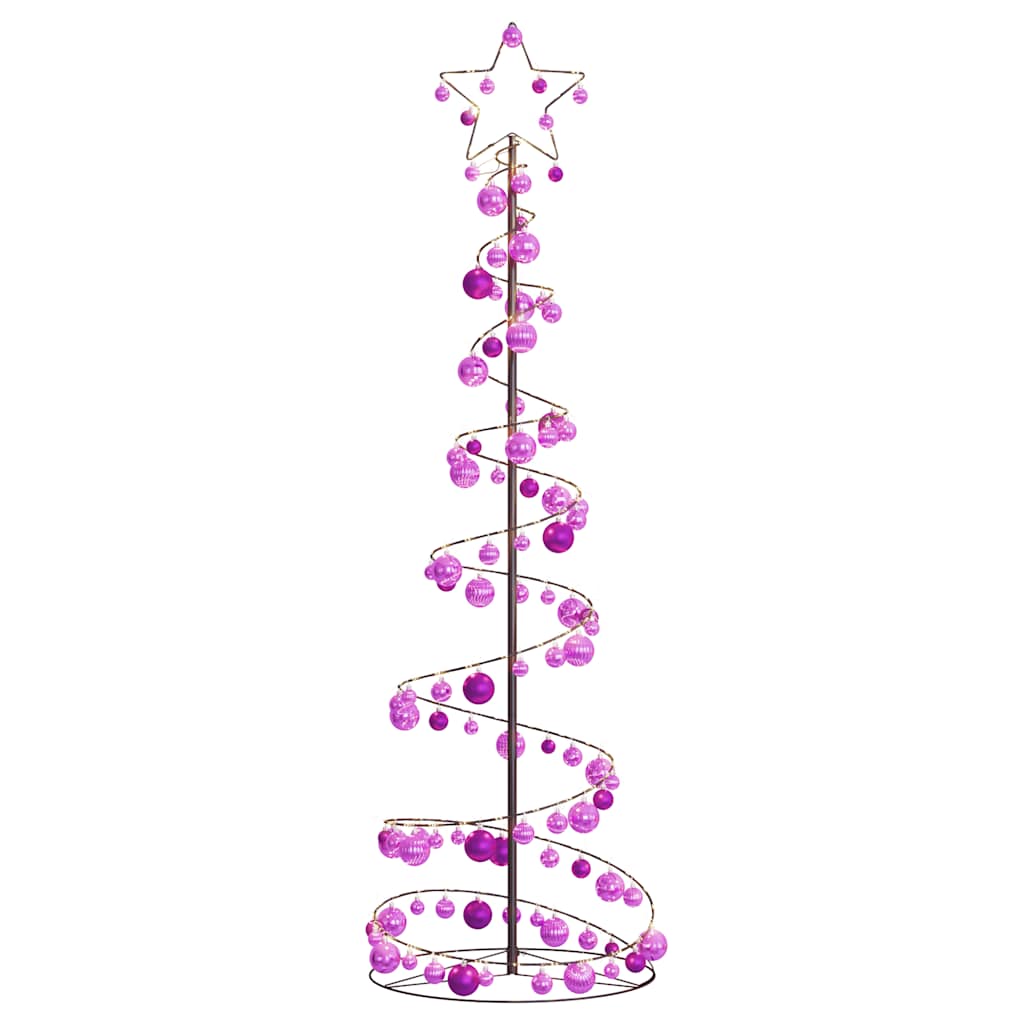 Led Weihnachtsbaum Mit Kugeln 120 Leds Warmweiß 180 Cm Hellrosa