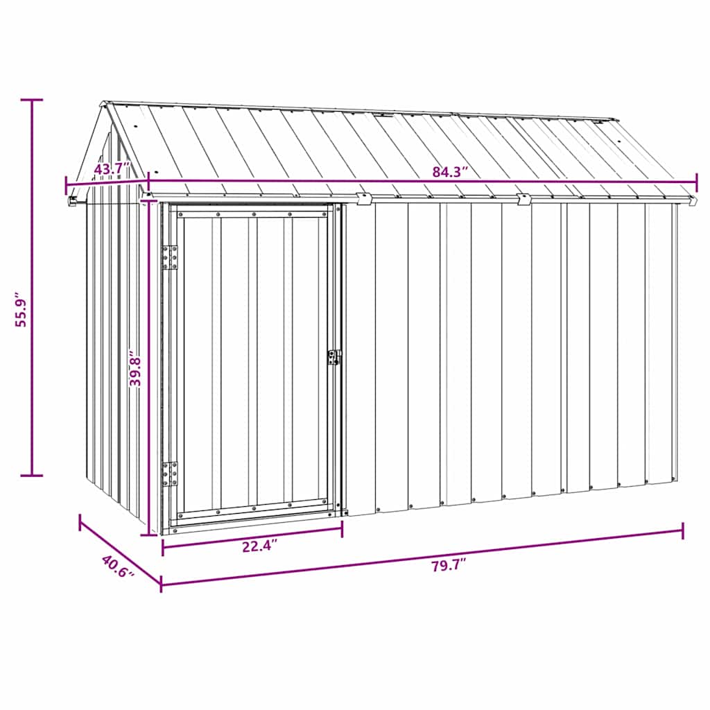 Vogelkäfig Anthrazit 215 X 112 X 141 Cm Verzinkter Stahl
