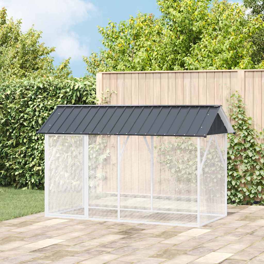 Vogelkäfig Anthrazit 227 X 112 X 141 Cm Verzinkter Stahl