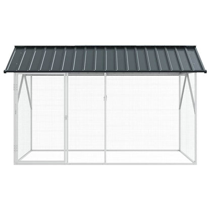 Vogelkäfig Anthrazit 227 X 112 X 141 Cm Verzinkter Stahl