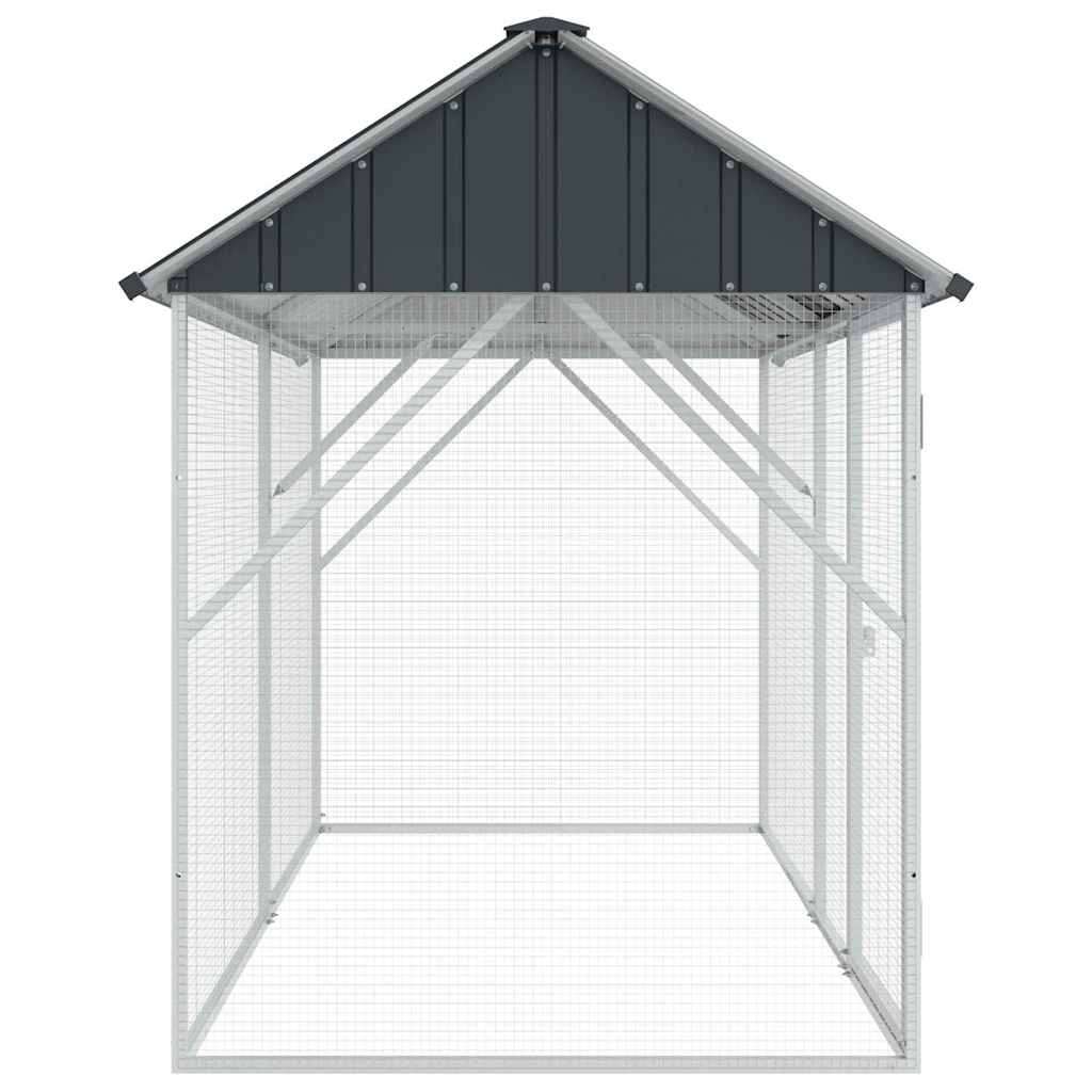 Vogelkäfig Anthrazit 227 X 112 X 141 Cm Verzinkter Stahl