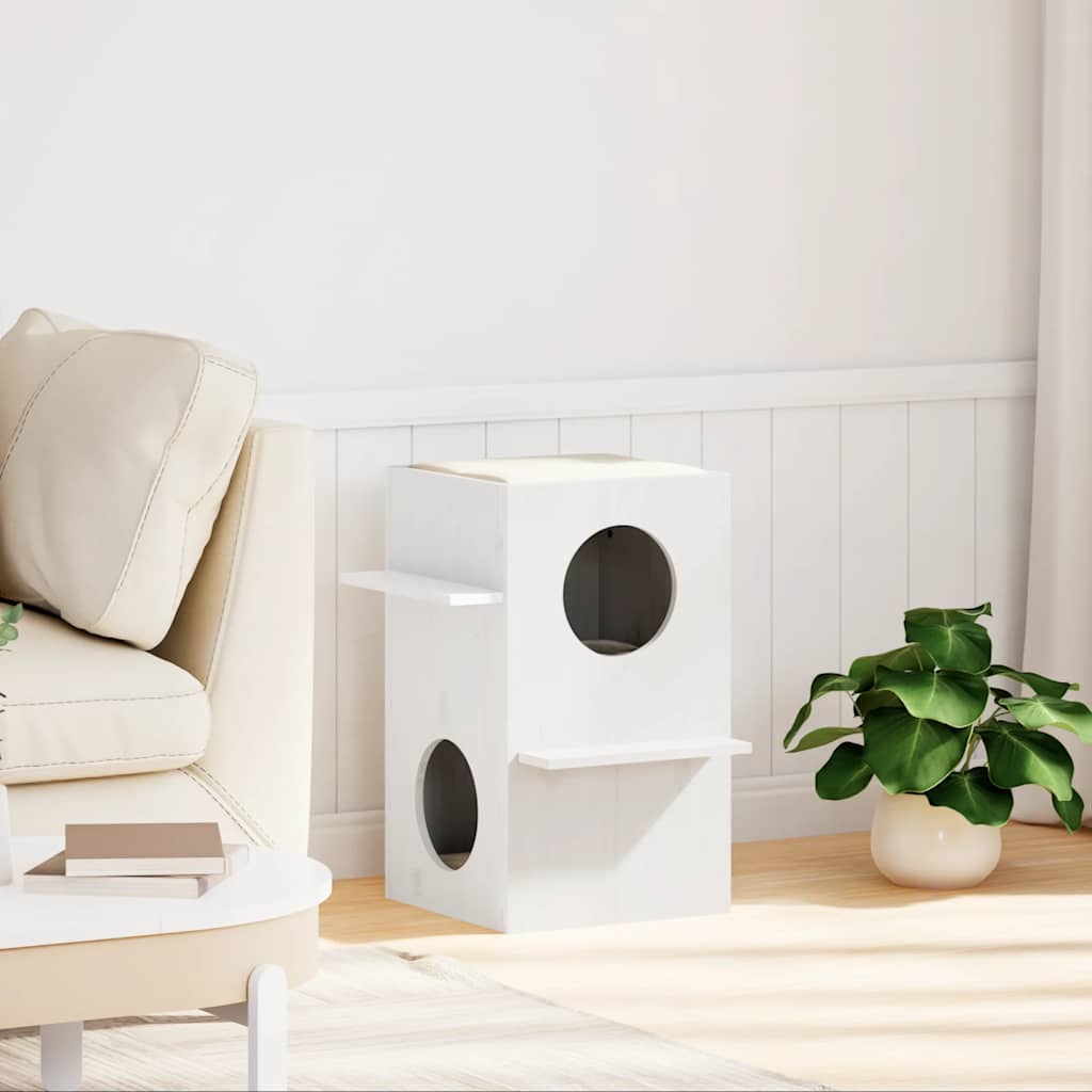 Katzenhaus 43X43X60 Cm Massivholz Kiefer