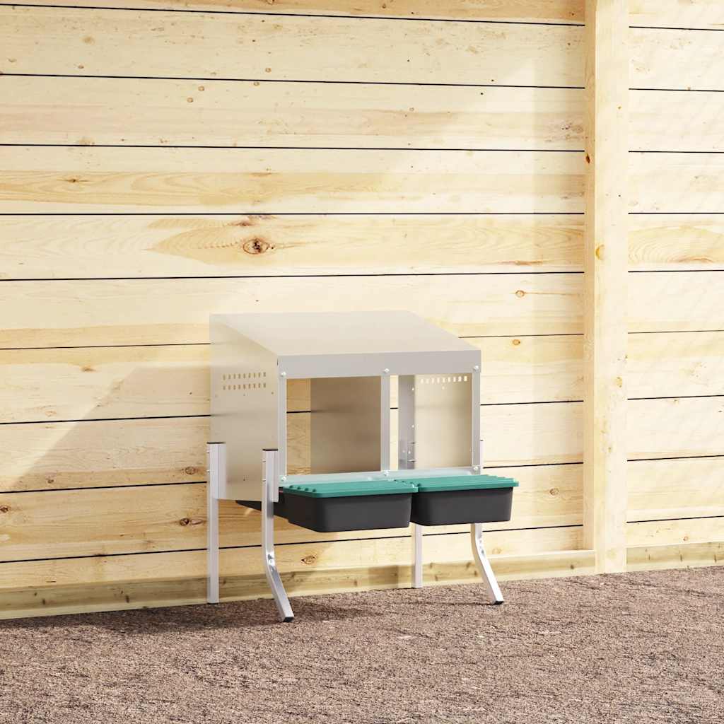 Hühner-Nistkasten 4 Fächer Mit Beinen Verzinkter Stahl