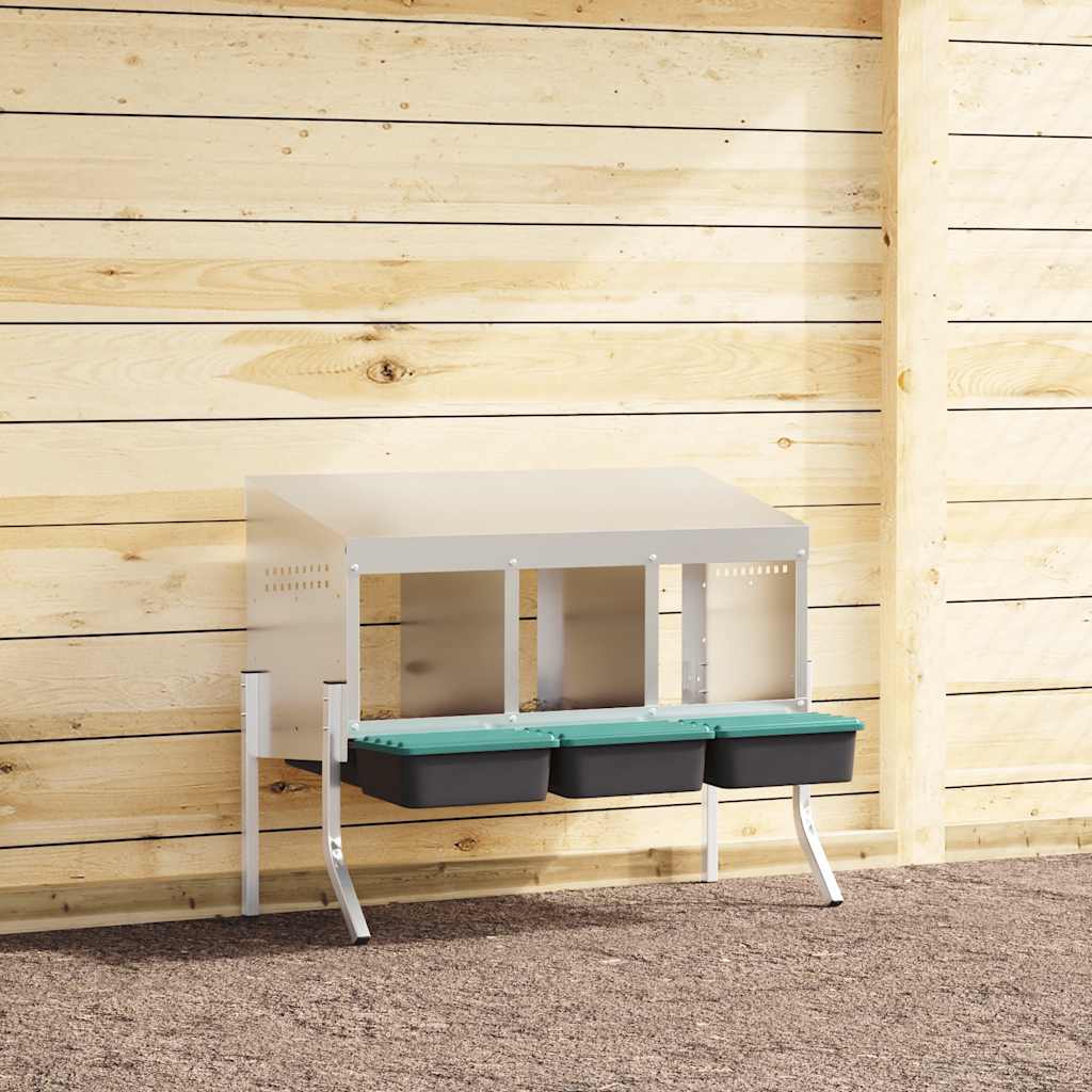 Hühner-Nistkasten 4 Fächer Mit Beinen Verzinkter Stahl