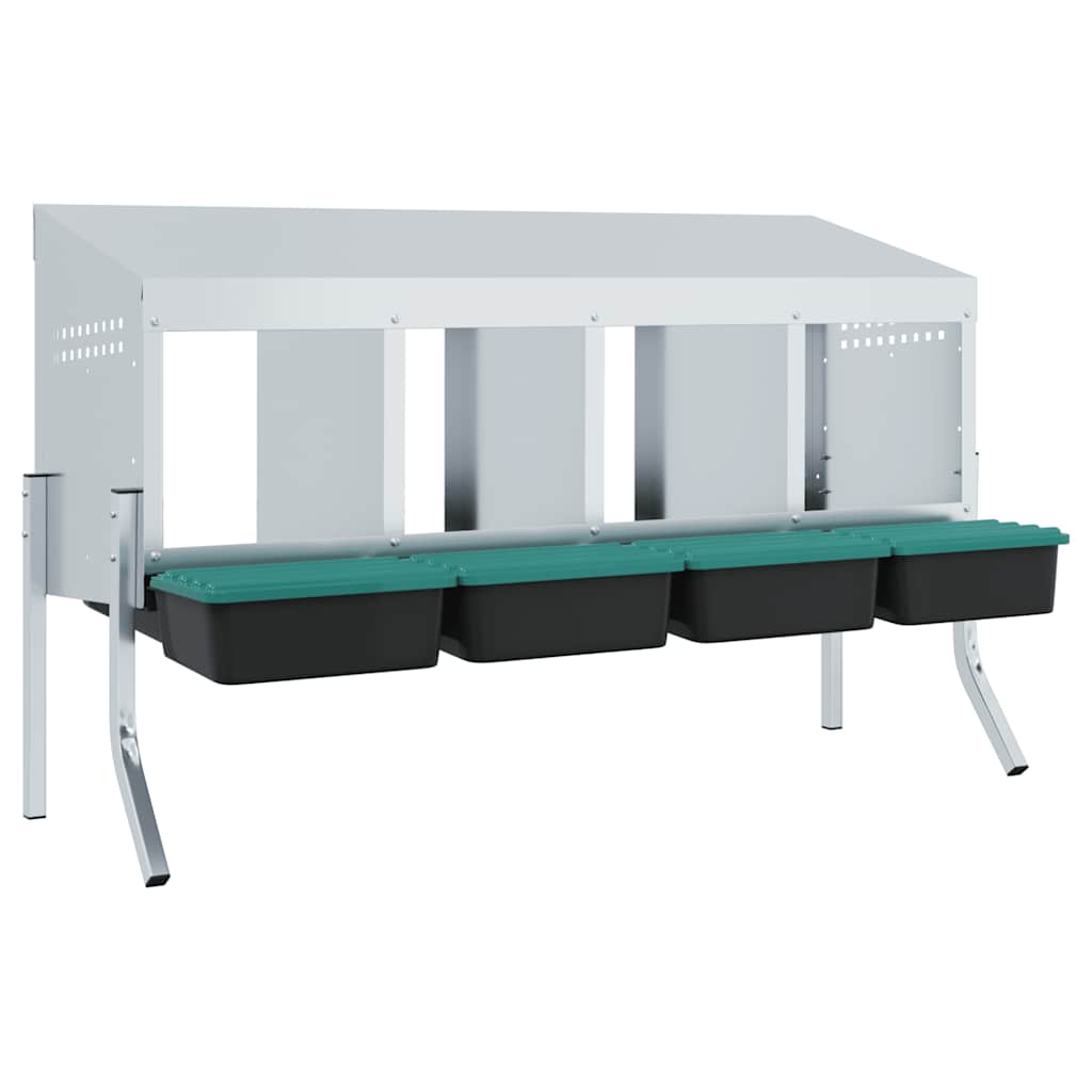 Hühner-Nistkasten 4 Fächer Mit Beinen Verzinkter Stahl