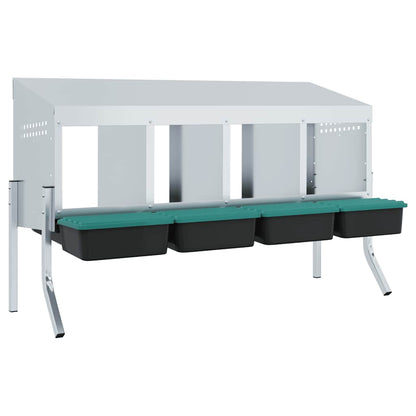 Hühner-Nistkasten 4 Fächer Mit Beinen Verzinkter Stahl