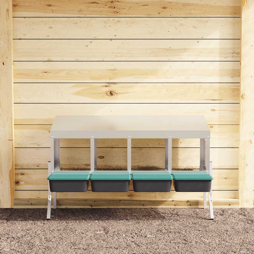 Hühner-Nistkasten 4 Fächer Mit Beinen Verzinkter Stahl